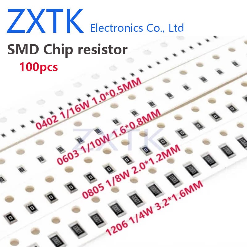 100pcs 1206 ตัวต้านทานชิป SMD 5% โอห์ม 0R-910R 10R 11R 12R 13R 15R 16R ...