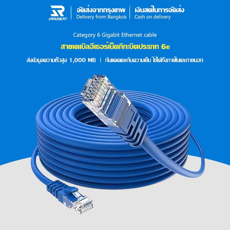 JARUSEATสายเคเบิล สาย LAN ความเร็วสูงเราเตอร์ Gigabit/เครือข่าย CAT6 ...