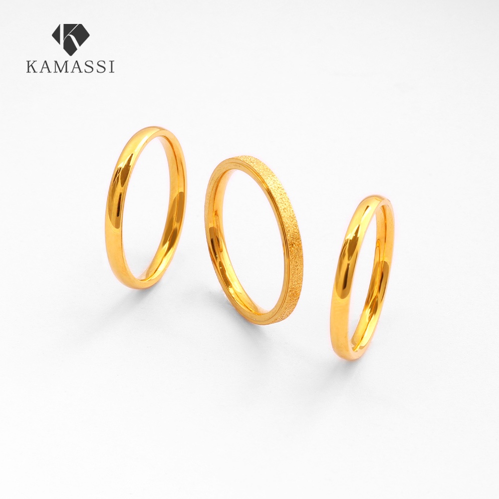 KAMASSI ซื้อ1แถม2 แหวน สเตนเลสแบบเรียบๆ 3สไตล์ ไม่แพ้ง่าย ไม่ลอกดำ กัน ...