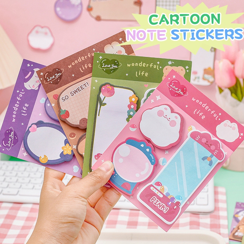 🎉sparkly🎉 กระดาษโน๊ต ตัดขอบ โพสโน๊ต 3 in 1 สุดน่ารัก มาใหม่ DIY โต๊ะ ...