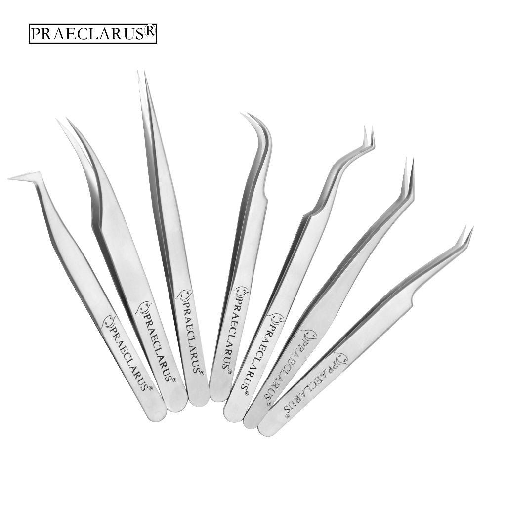 Praeclarus Tweezer สแตนเลสสําหรับ Eyelash Extension ความแม่นยําสูง ...