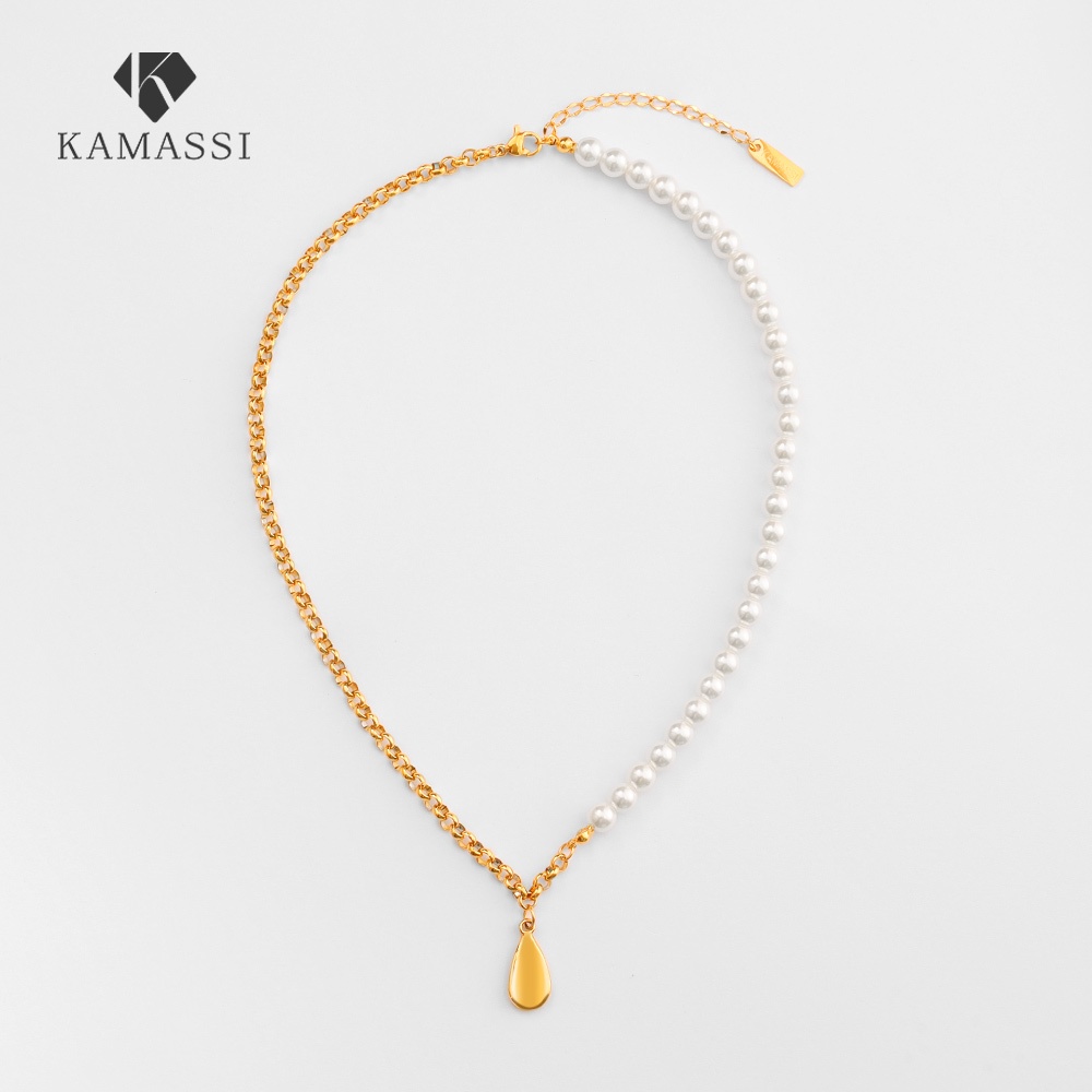 KAMASSI สร้อยคอผู้หญิง สเตนเสสรูปร่างหยด ไม่แพ้ง่าย ไม่ลอกดำ กันน้ำกัน ...