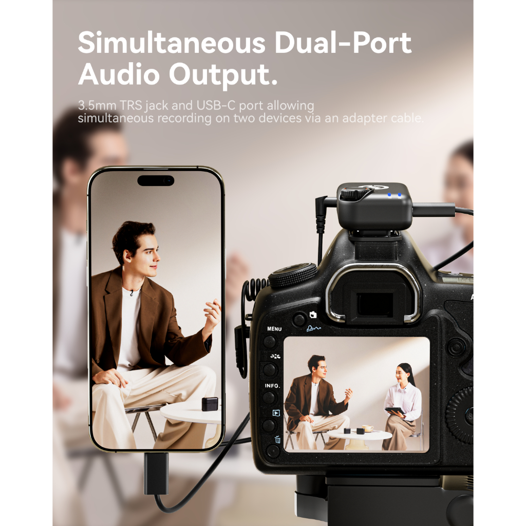 Hollyland Lark M2S ไมค์ไร้สาย ไมโครโฟนไร้สาย ไมโครโฟนแบบหนีบเสื้อ สําหรับ Phone/กล้อง/PC ไมค์สำหรับการถ่ายทอดสด Vlog