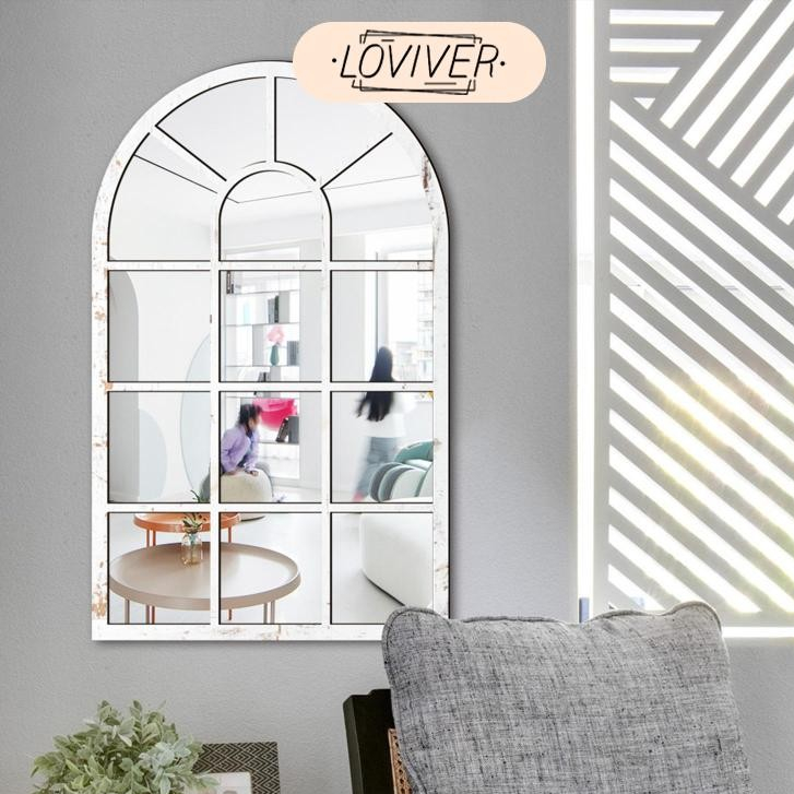 Arched Mirror Simple อะคริลิค Windowpan Arch กระจกสําหรับ Entryway ห้อง ...