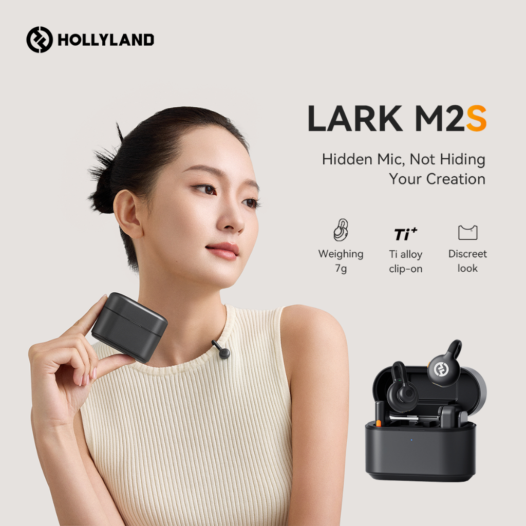 Hollyland Lark M2S ไมค์ไร้สาย ไมโครโฟนไร้สาย ไมโครโฟนแบบหนีบเสื้อ สําหรับ Phone/กล้อง/PC ไมค์สำหรับการถ่ายทอดสด Vlog