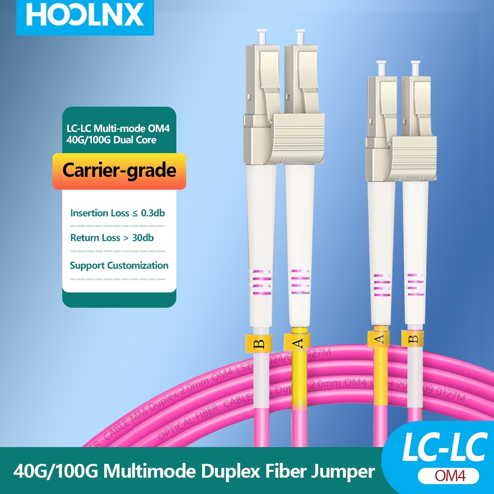 Hoolnx OM4 LC ถึง LC UPC Multimode Duplex 40Gbps Optical Patch Cable ...