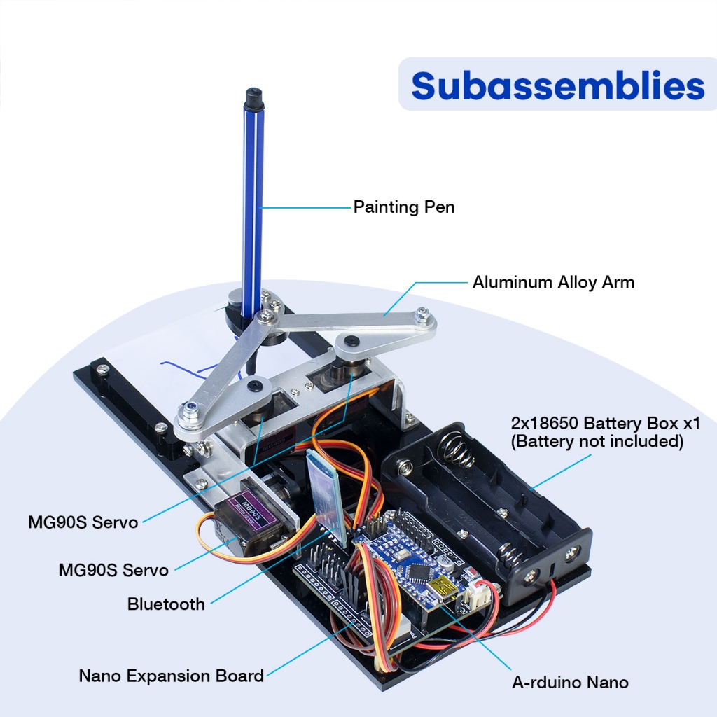Lafvin Microcontroller Robotic Arm Drawing Kit เครื่องวาดภาพ DIY ...