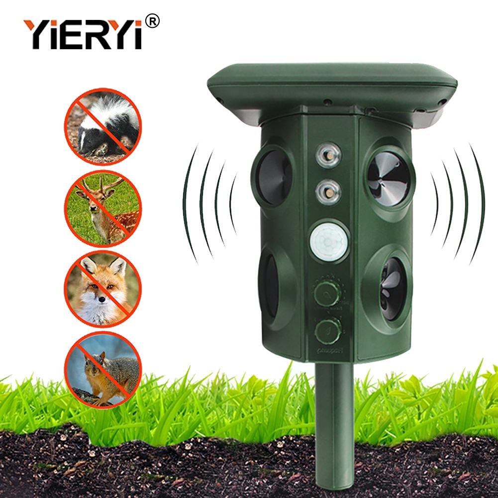Yieryi Ultrasonic Rodent Repellent กลางแจ้งพลังงานแสงอาทิตย์สัตว์ ...