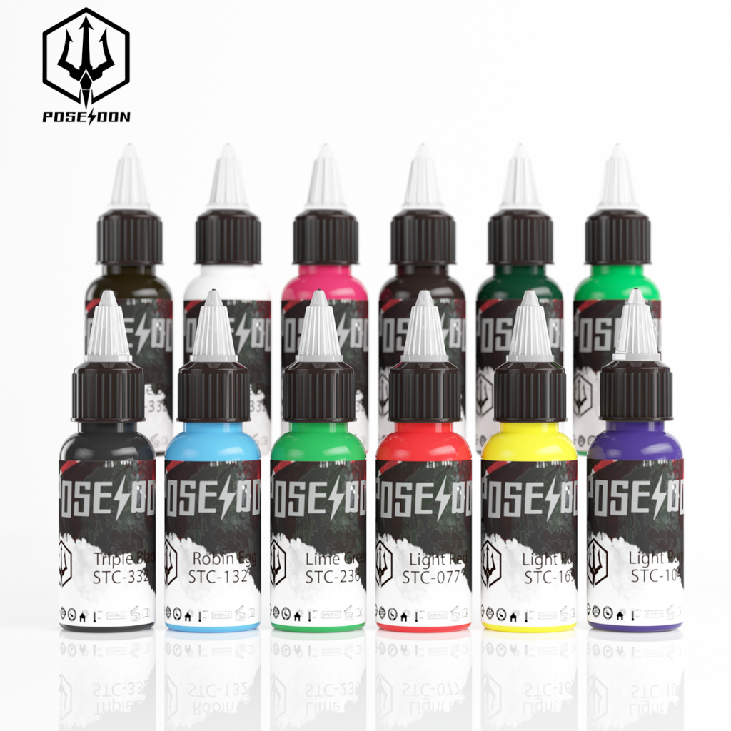 Poseidon Tattoo Ink, 1Oz สีกึ่งถาวร Tattoo Ink, 1PCS 30ml แต่งหน้า ...