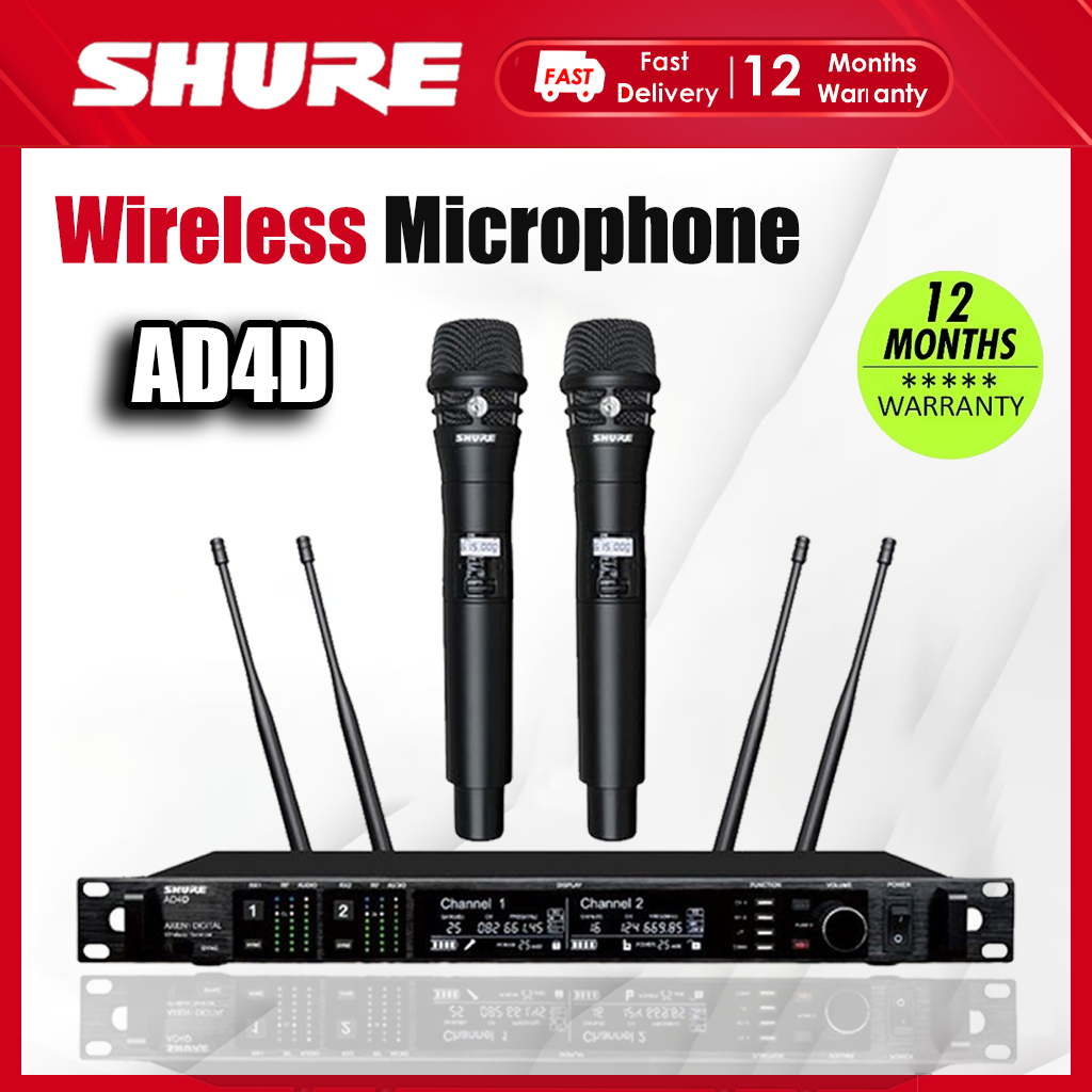 Shure AD4D/KSM8 Stage ระบบไมโครโฟนไร้สาย, ไมโครโฟนไร้สาย UHF 2 ช่อง ...