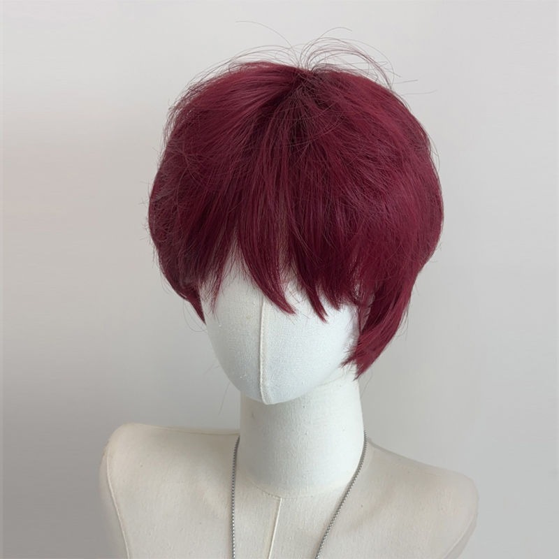 วิกผมผู้ชายวิกผมเกาหลีหมวกคลุมผมวิกผมสั้นหล่อ Micro-Split Fragmented ...