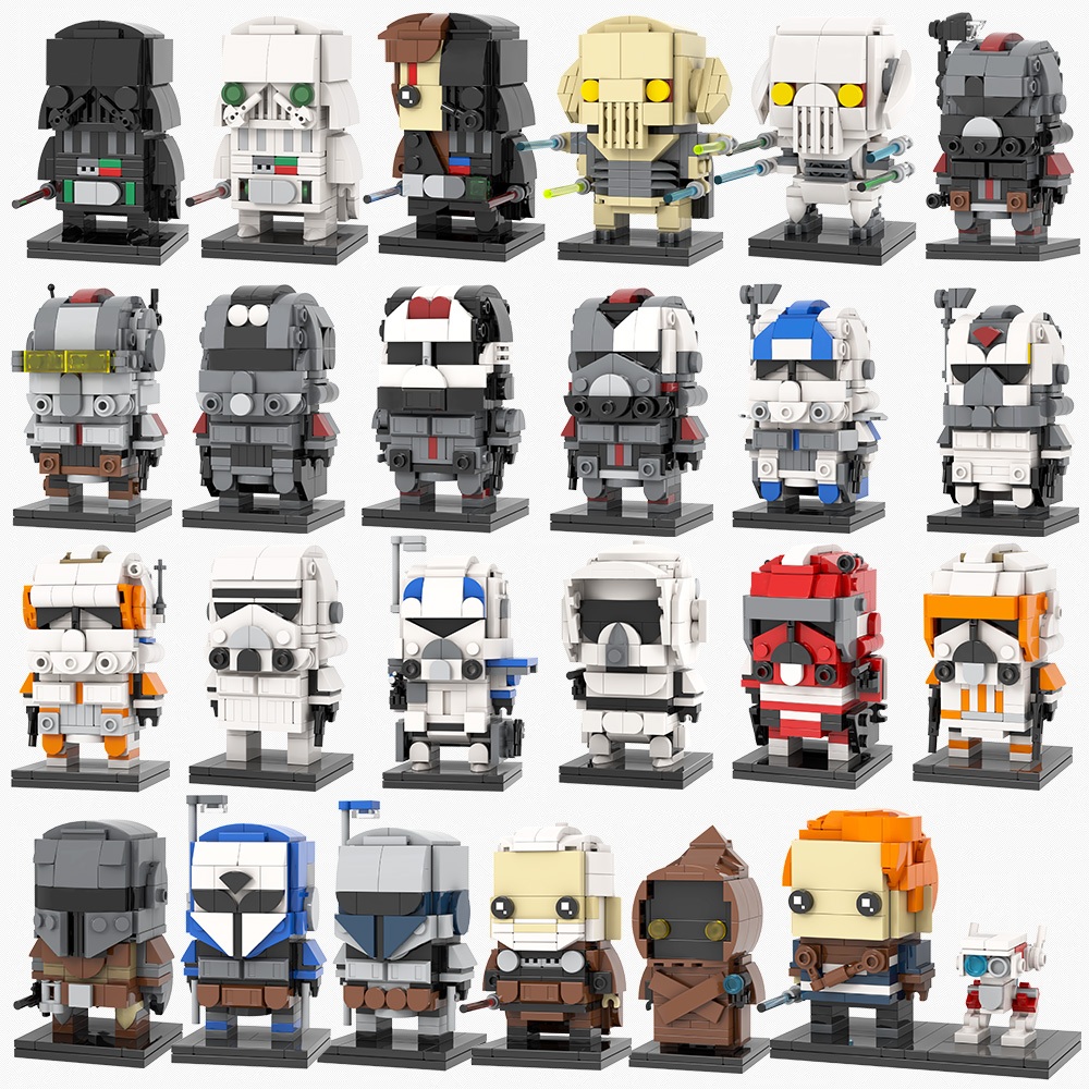 Mooxi ใช้งานร่วมกับ LEGO Star Wars MOC Brickheadz ตัวเลขชุดผู้ใหญ่อาคาร ...