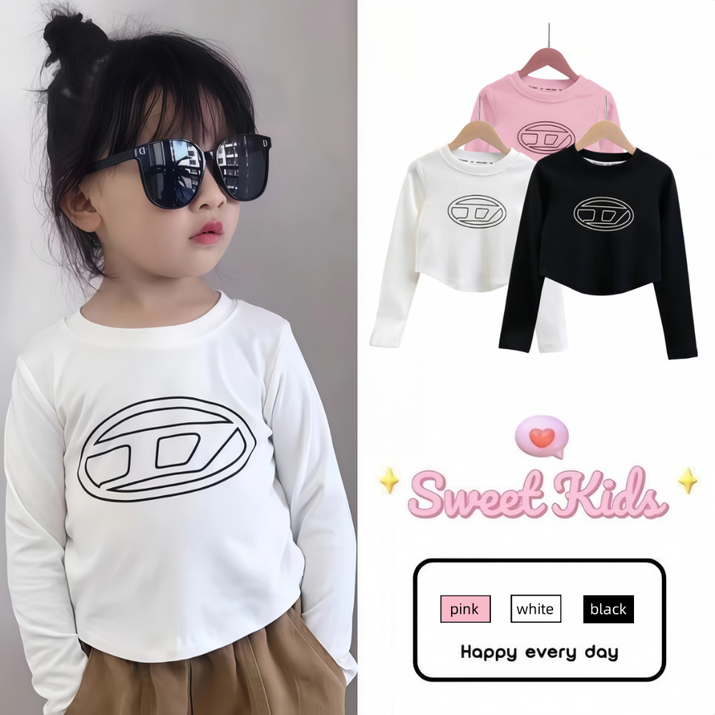 SweetKids พร้อมส่งจากกทม🌸เสื้อแขนยาวเด็ก🍓เสื้อยืดสาวใหม่ ทรงสลิมฟิต แขน ...