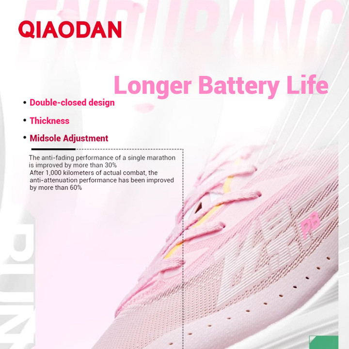Qiaodan Feiying PB 3.0 รองเท้าวิ่งผู้หญิง Professional Marathon Carbon Plate Racing BM22230299 — รองเท้ากีฬา แบรนด์ Qiaodan ของแท้ 100% เช็คราคาจาก Shopee Lazada thumbnail 5