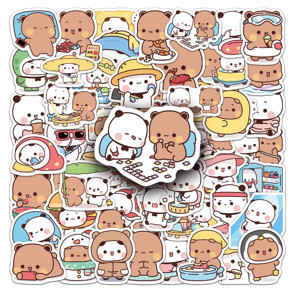 60 ชิ้นน่ารักการ์ตูน boboki สติกเกอร์สําหรับโทรศัพท์แล็ปท็อปหมวกกันน็อค ...