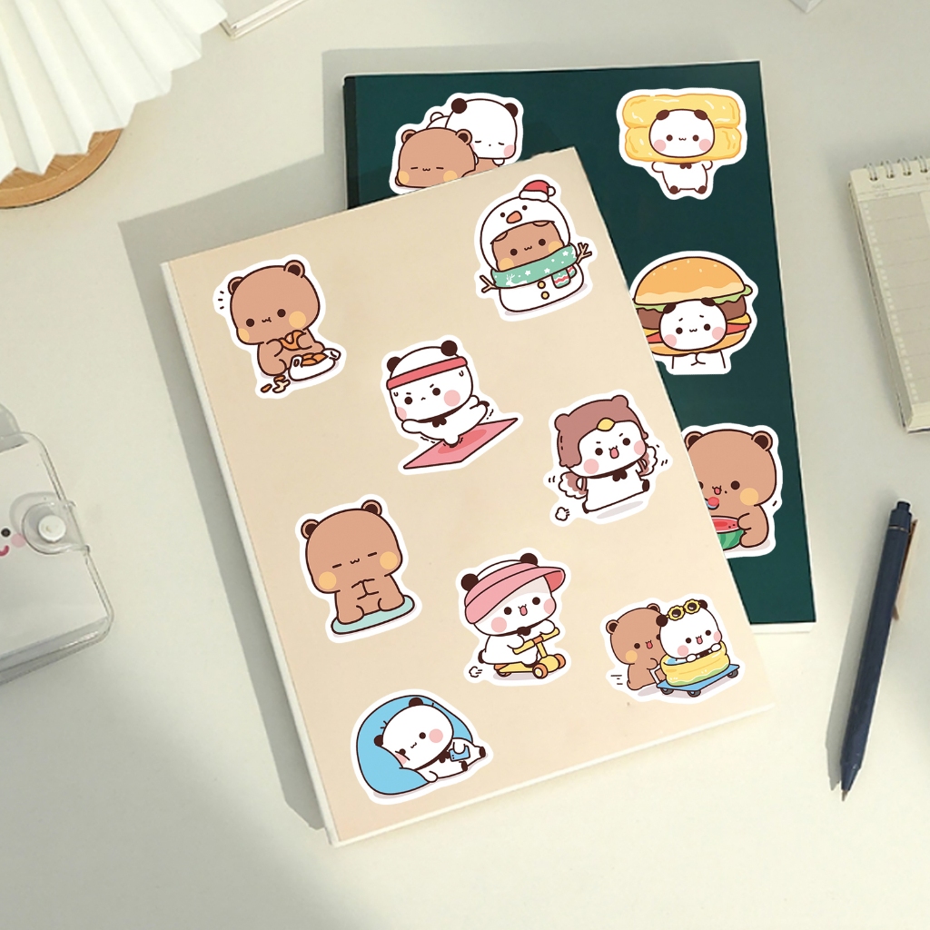 60 ชิ้นน่ารักการ์ตูน boboki สติกเกอร์สําหรับโทรศัพท์แล็ปท็อปหมวกกันน็อค ...