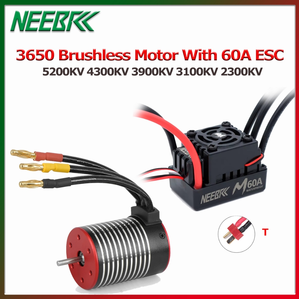 Motore Brushless 3650 2300KV 3100KV 3900KV Con ESC 60A Per Auto RC 1/10 Tamiya Redcat