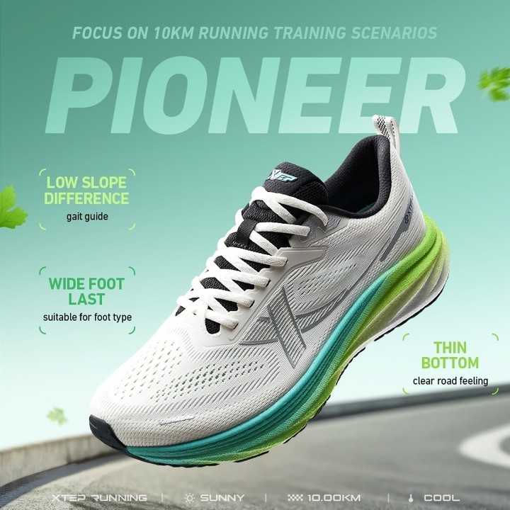 【xtep】Pioneer | รองเท้าวิ่งสำหรับฝึกซ้อมระยะทาง 10 กม. รองเท้าวิ่งพื้นบางดีไซน์กว้าง — รองเท้ากีฬา แบรนด์ Xtep ของแท้ 100% เช็คราคาจาก Shopee Lazada thumbnail 3