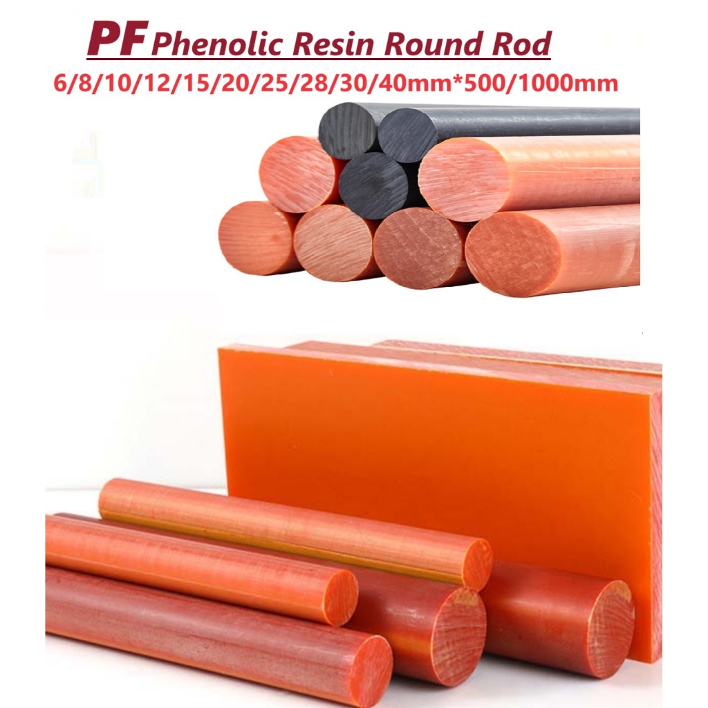 500 มม./1000 มม.สีส้ม Bakelite Rod ไม้ไฟฟ้า Phenolic เรซิ่นรอบ RodBlack ...
