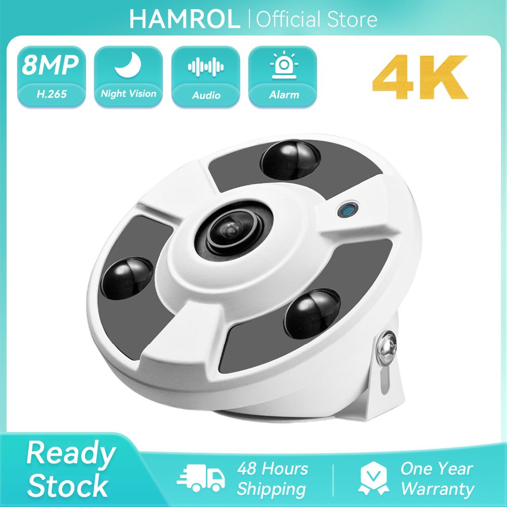 HQCAM Cámara IP 1080P HD 4K 8MP Mini Con Cable PoE Detector de movimiento Acceso Remoto Full HD