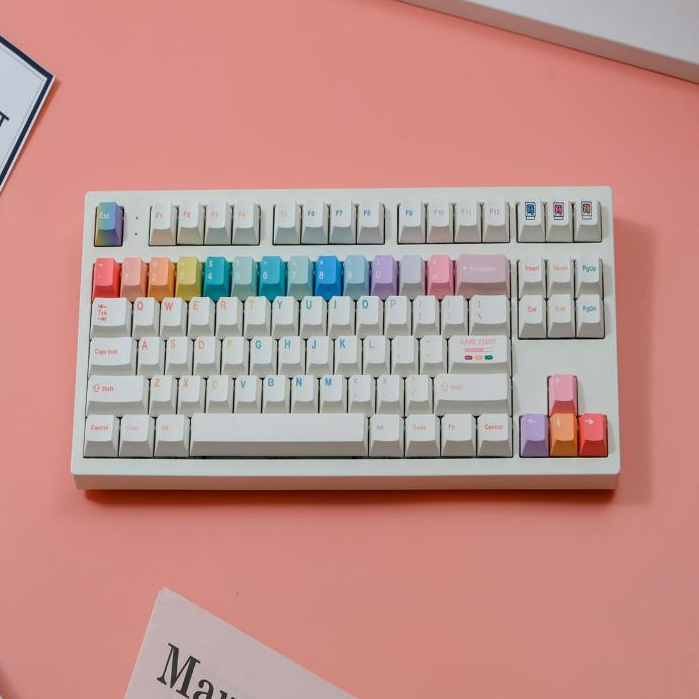 Gmk Macarons Keycaps ชุด 151 Key PBT คีย์บอร์ดหมวก Cherry Profile เกม ...