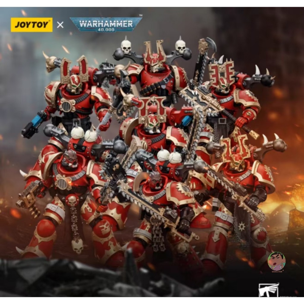 Figura De Acción Warhammer 40k JOYTOY Warhammer 40k 1/18 Figurine World Eaters Khorne Berzerker Lot De 3 Figurines De 12,6 Cm Cadeaux De Collection, Jouets Pour Enfants De 15 Ans Et Plus