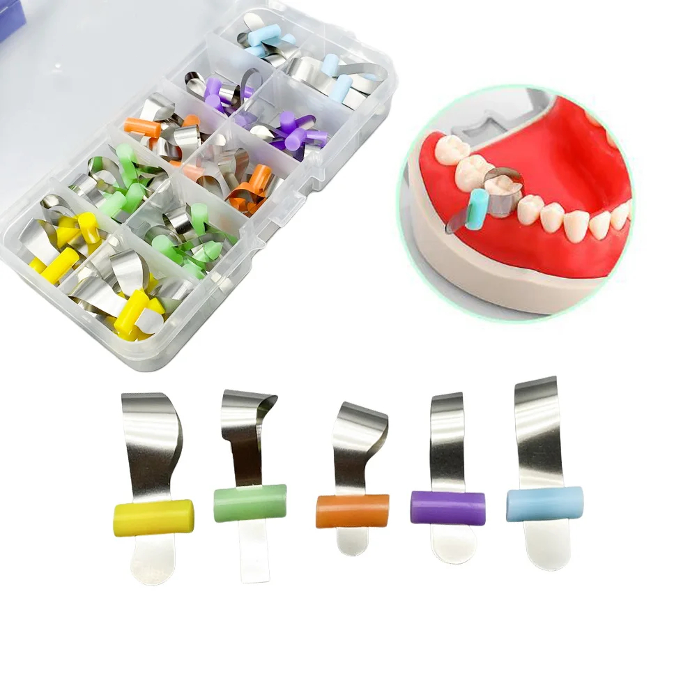 50 ชิ้น/ทันตกรรม Automatrix โลหะ Matrix Bands พร้อม Locker Forming แผ่น ...
