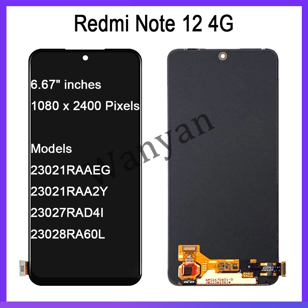 หน้าจอ LCD Redmi Note 12 4G 5G, หมายเหตุ 12S จอแสดงผล LCD เปลี่ยนหน้าจอ ...