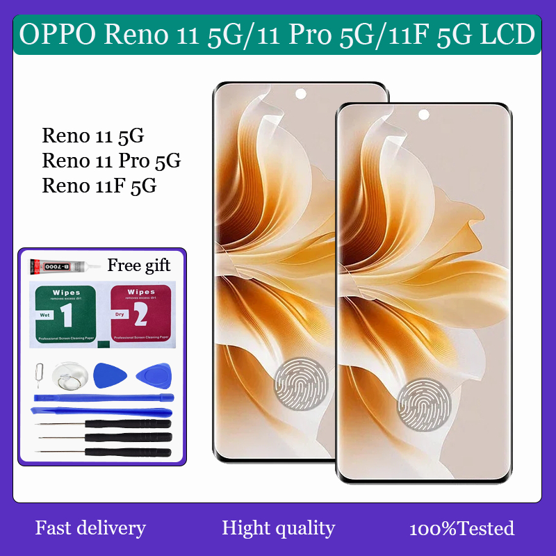 Original AMOLED TFT OPPO Reno 11 Reno 11 Pro Reno 11F 5G จอแสดงผล LCD ...