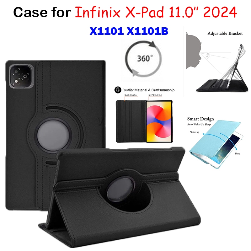 360 หมุนกรณีแท็บเล็ตสําหรับ Infinix XPAD 11.0 นิ้ว 2024 X1101 X1101B ...