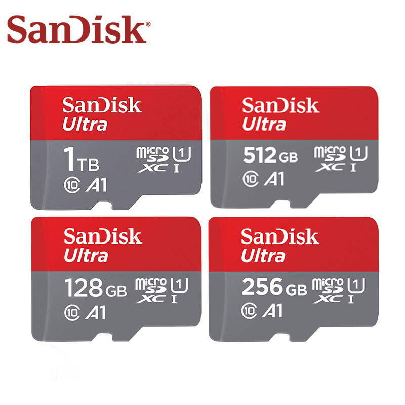 การ์ดหน่วยความจํา SanDisk Ultra Micro SD Class 10 1TB 512GB 256GB 128GB ...