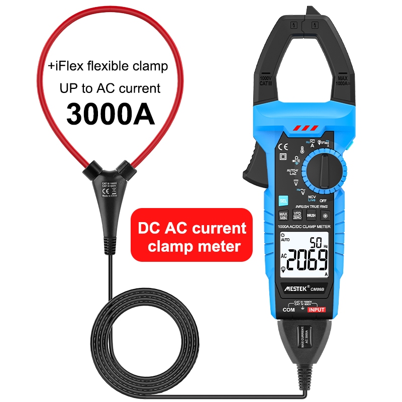 Mestek DC Hook Meter 0 ~ 3000A สามโหมดไฟฟ้า AC DC มิเตอร์ไฟฟ้าโวลต์ ...