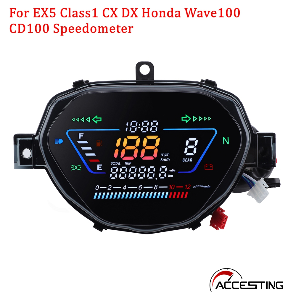 ดิจิตอลรถจักรยานยนต์แดชบอร์ด Speedometer เครื่องวัดระยะทาง Tachometer ...