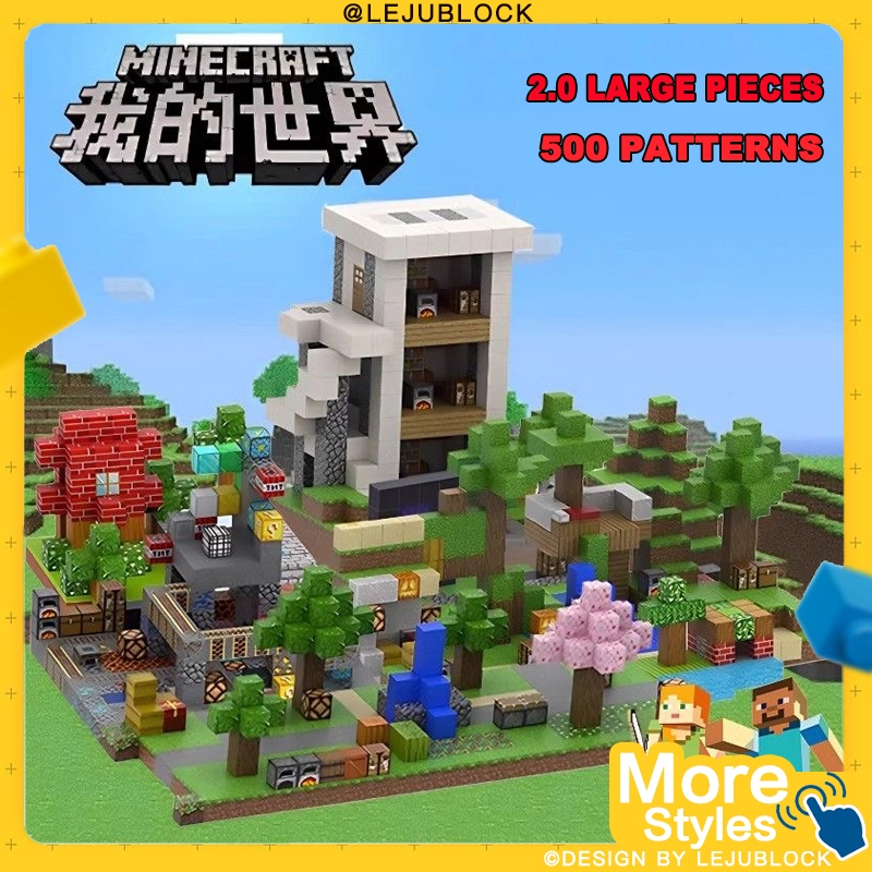 【LEJUBLOCK】บล็อกแม่เหล็ก Minecraft ธีมเกม 6 ด้าน 2 ซม. ชุดก่อสร้างเพื่อ ...