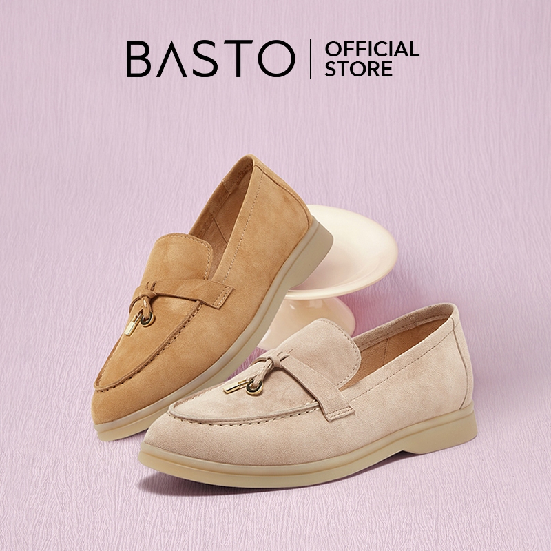 BASTO Women's Slip-on Loafers Flat Shoes รองเท้าส้นแบน รองเท้า loafer ...