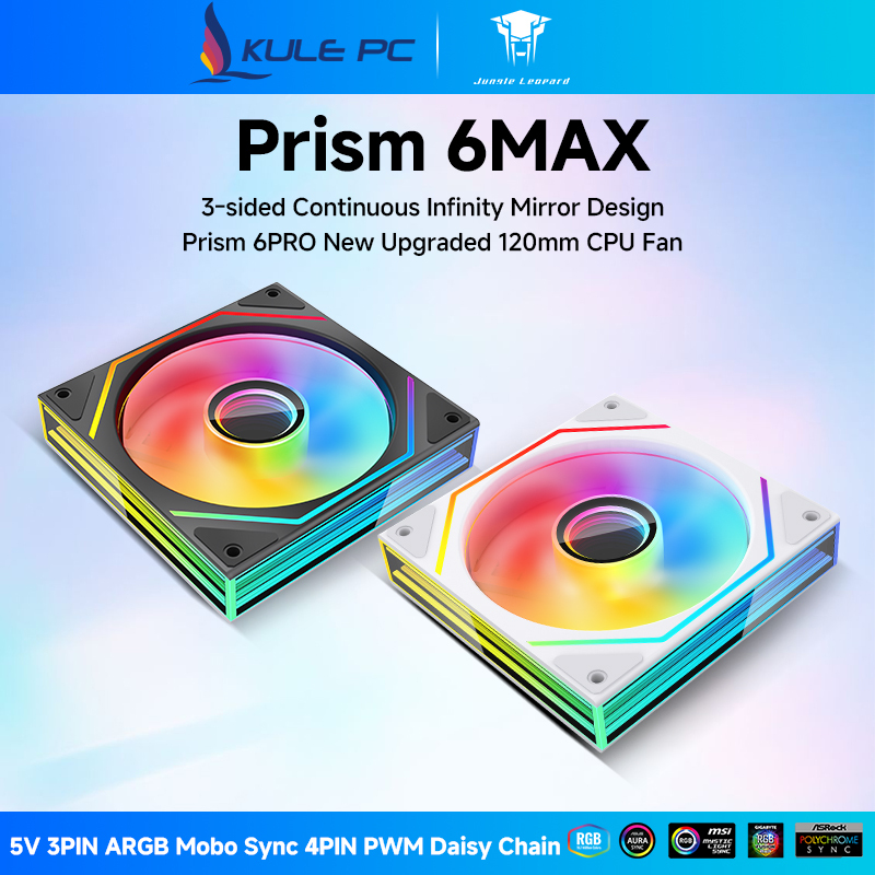 Jungle Leopard Prism 6MAX ARGB CPU พัดลม 120 มม.สีดําสีขาว 3 ด้าน ...