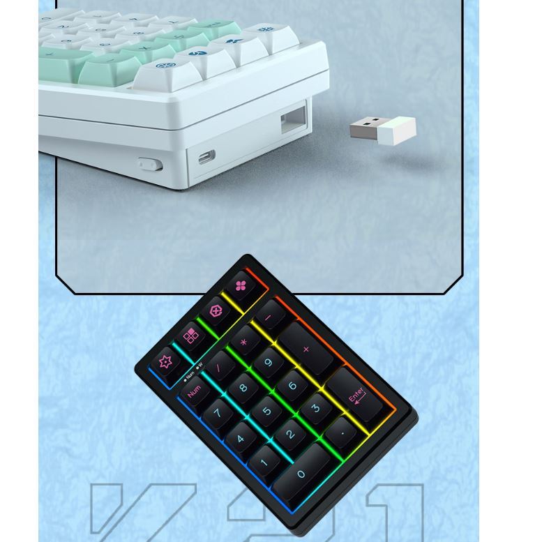 KEYCOOL K21 แป้นตัวเลข 21 คีย์ แป้นพิมพ์ตัวเลขแบบกลไก สาย USB การเชื่อม ...