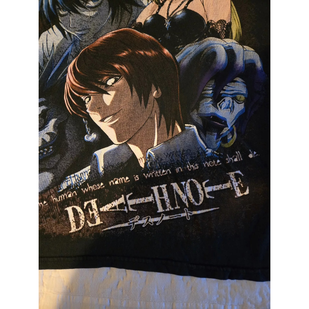Death Note T เสื้อ Vintage Anime Y2K Goth Faded Black Mens Grande ...