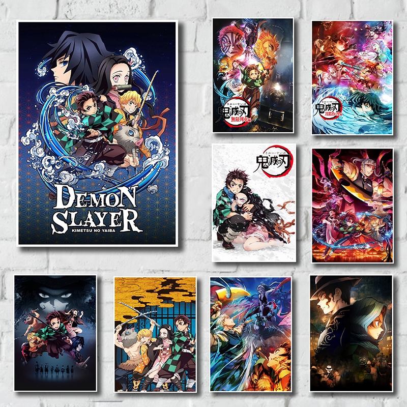 Requiem ผู้พิชิตปีศาจ! โปสเตอร์กระดาษคราฟท์ย้อนยุค Demon Slayer | ฮา ...