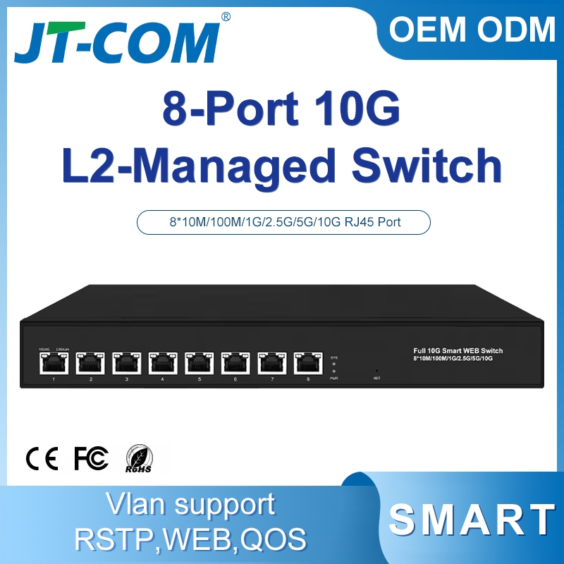 JT-COM สวิตช์จัดการ 8-Port 10G RJ45 Managed Switche | สมาร์ทสวิตช์ระดับ ...