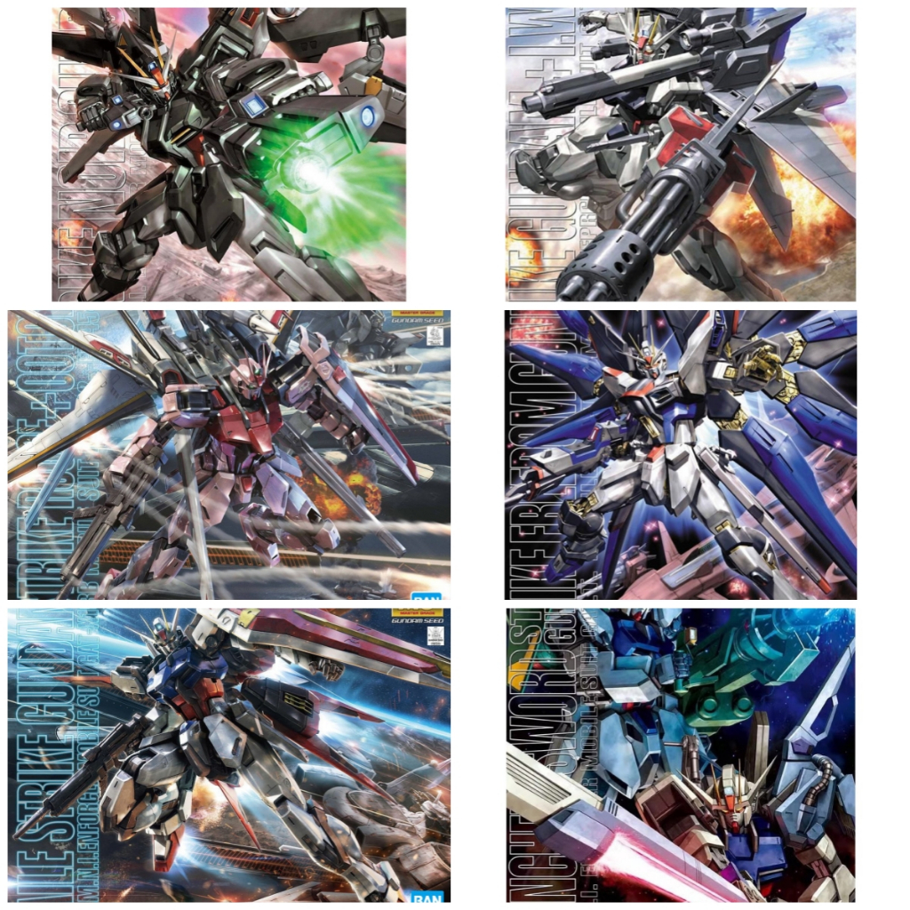 BANDAI MG Aile Strike GUNDAM Strike Noir Gundam Strike Freedom Gundam ...