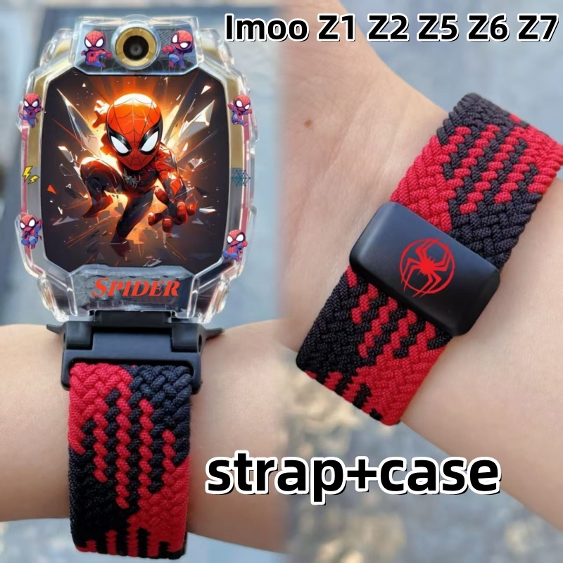 Spiderman Imoo Z1 Z2 Z3 Z6 Z7 imoo x10เด็กโทรศัพท์สายคล้อง Imoo สายรัดซิลิโคนสายถัก Imoo Z1 Z2 Z5 Z6 Z7 กรณีฝาครอบป้องกันเทป