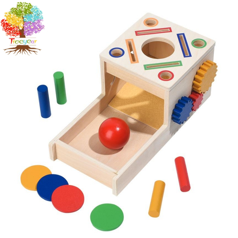 Montessori ช่วยสอน Early Learning Gear กล่องเหรียญปริศนาอนุบาลการจับคู่ ...
