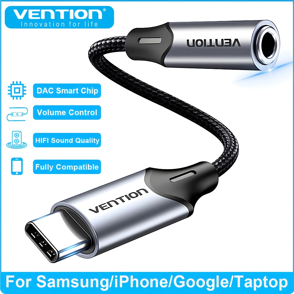 Vention ใหม่ DAC USB Type C ถึง 3.5 มม.แจ็คหูฟัง Aux Audio Adapter HiFi ...