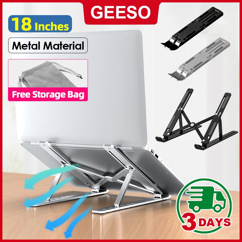 GEESO Portable Metal Laptop Stand แท่นวางโน๊ตบุ๊ค ขาตั้งโน๊ตบุ๊คพกพา Laptop Stand ที่วางโน๊ตบุ๊ค ที่วางแล็ปท็อป N3电脑支架 笔记本支架
