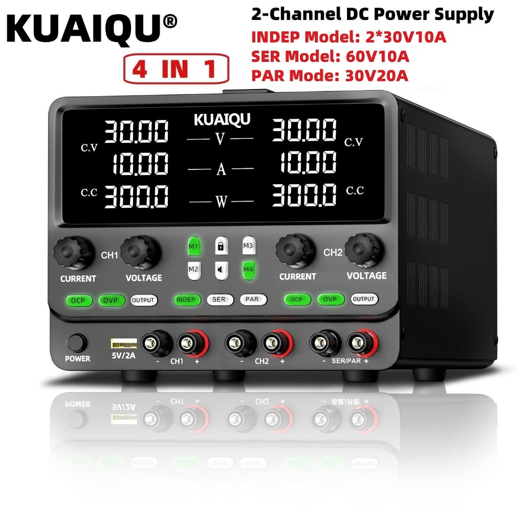 อัพเกรดใหม่KUAIQU ชุดจ่ายไฟแบบ Dual-Channel ปรับได้ Parallel อิสระฟังก ...