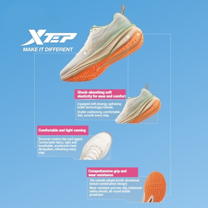 XTEP Ultra Fast 6.0 รองเท้าวิ่งผู้หญิง 2025 ฤดูร้อนสไตล์ใหม่ตาข่ายระบายอากาศนุ่ม Rebound — รองเท้ากีฬา แบรนด์ Xtep ของแท้ 100% เช็คราคาจาก Shopee Lazada - รูปที่ 1