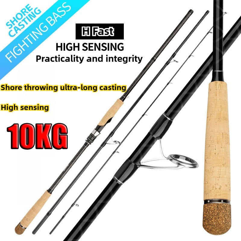 3Section Fishing Rod 10KG Long-Throw Fishing Rod H Action Spinning Rod ...