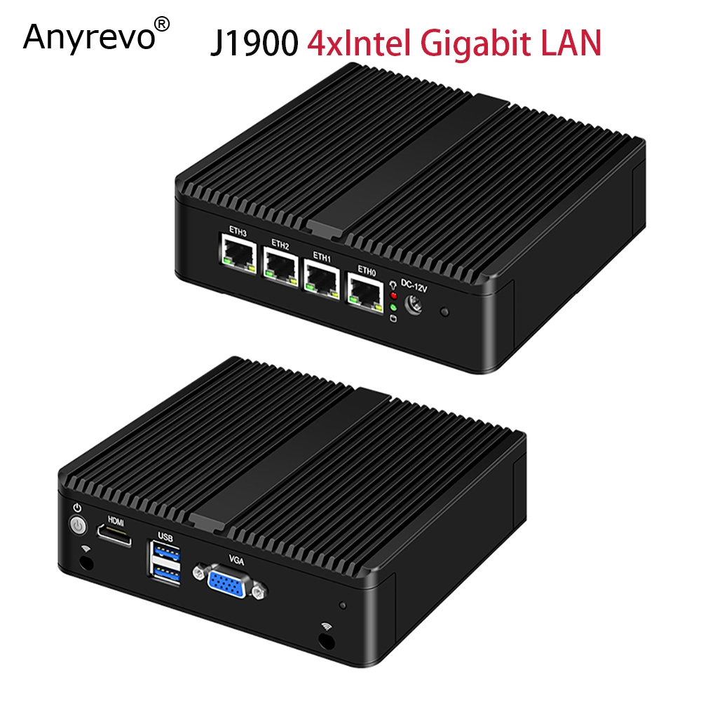 Fanless Mini PC 4xIntel Gigabit LAN Intel Celeron J1900 N3050 pfSense ...