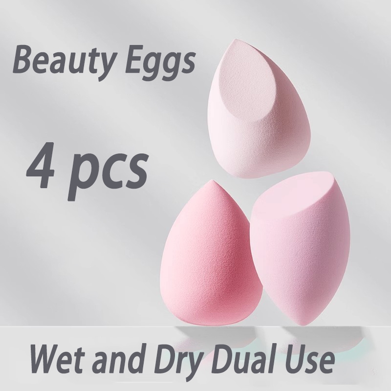 COD Beauty eggs1กล่อง/4ชิ้นใช้ได้ทั้งแบบเปียกและองน้ำรองพื้น แบบเปียก ...